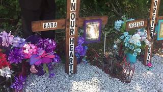 Mourners pay respects to Kara Kopetsky and Jessica Runions at memorial