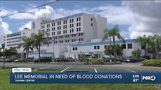 Lee Memorial in need of blood donations