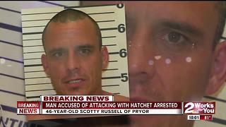 Man arrested for attacking people with hatchet
