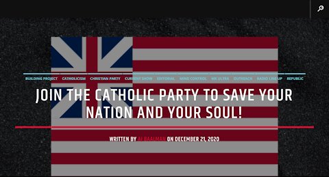 Join The Catholic Party To Save Your Nation and Your Soul!