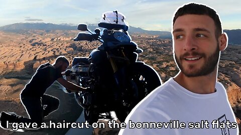 I gave a haircut on the Bonneville salt flats