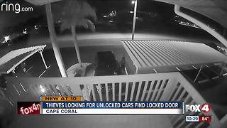 Thieves looking for unlocked cars find locked doors