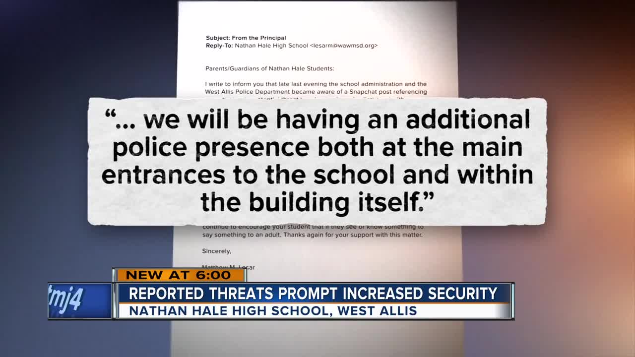 West Allis Police investigate Snapchat threats at Nathan Hale High School