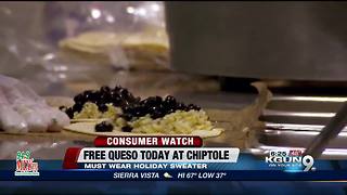 Free queso today at Chipotle