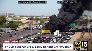 Massive truck fire erupts on Interstate 10