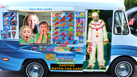 Killer Clown Steals the Ice Cream Mans Truck | DavidsTV
