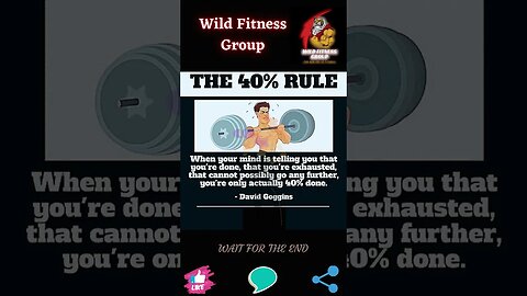 🔥 40% rule 🔥 #shorts 🔥 #wildfitnessgroup 🔥 8 June 2023 🔥