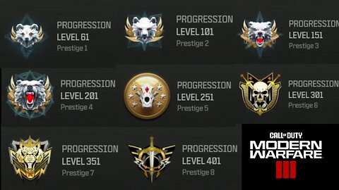 All prestige's currently in Modern Warfare III