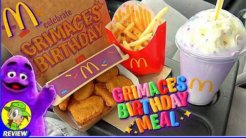 McDonald's® GRIMACE'S BIRTHDAY MEAL Review 🍔🟣🎂🍦 Is It Worth It?! 🤔 Peep THIS Out! 🕵️‍♂️