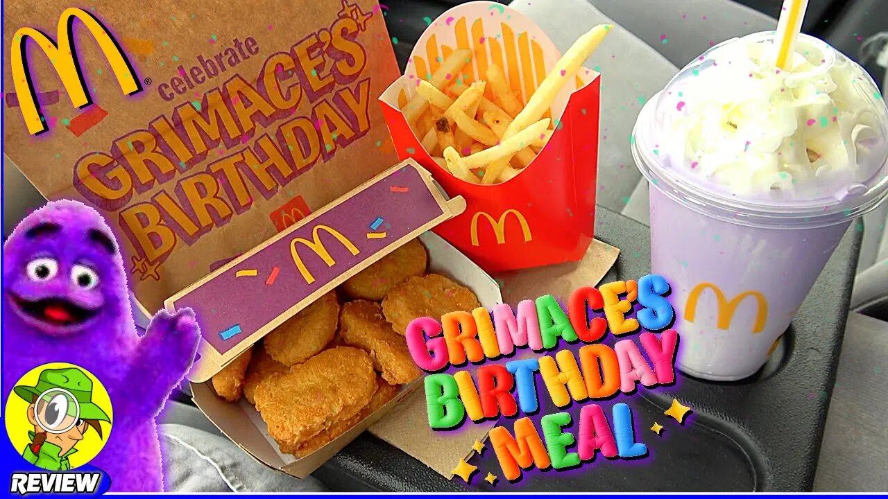 McDonald's® GRIMACE'S BIRTHDAY MEAL Review 🍔🟣🎂🍦 Is It Worth It?! 🤔 Peep ...