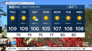 Just shy of 110 degrees on Thursday in Phoenix