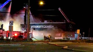 The Thirsty Camel Norfolk on fire
