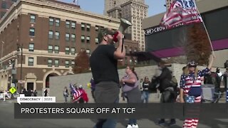 Dozens of Trump supporters protest outside TCF Center Friday, claiming election was 'stolen'