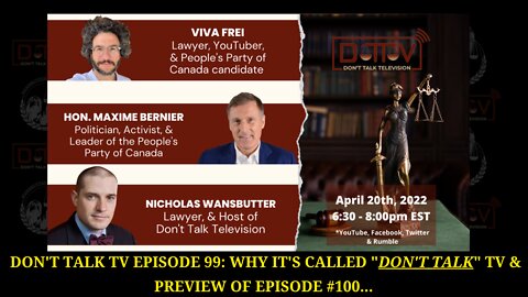 Don’t Talk TV Episode 99: Why It’s Called “Don’t Talk” TV & Preview Of Episode #100