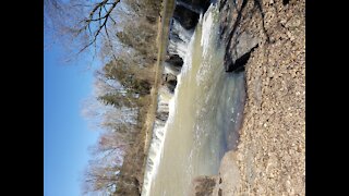 Natural dam falls