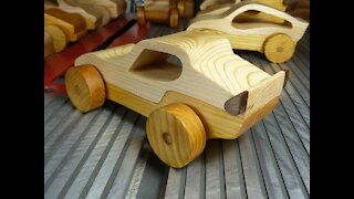 Handmade Wooden Toy Car Hot Rod Roadster Coupe From The Speedy Wheels Series