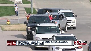 Reverse teacher parade at Sagewood Elementary School