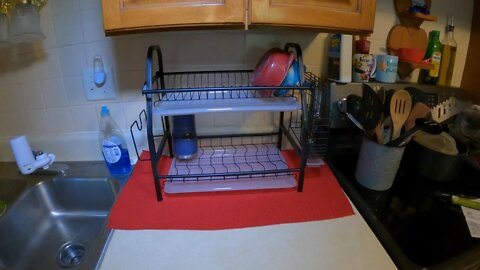 Dish Drying Rack, bestwishes Dish Rack 304 Stainless Steel 2 Tier Dish Rack with Drainboard Utensil