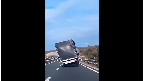 Expert Driver Saves His Truck From Tipping Over In Croatia