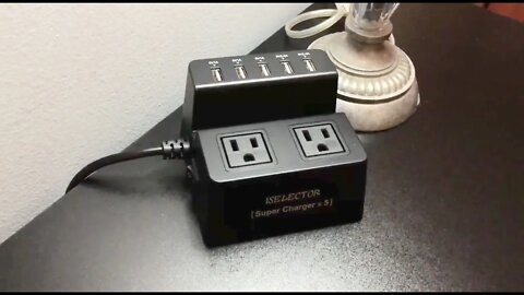 iSelector Super Charger 5-Port desktop USB charging station hub dock stand w outlet surge protector