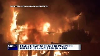 Family escapes house fire, but rescue animals die