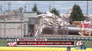 Large structure collapses outside Rolls-Royce on Indy's southwest side