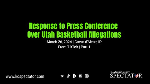 March 26, 2024 Response to Press Conference Over Utah Basketball Allegations