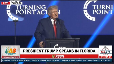 LIVE: Donald Trump is speaking at Turning Point USA’s Student Action Summit in Tampa, Florida…
