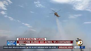 West Fire burns 400 acres, 5 percent contained