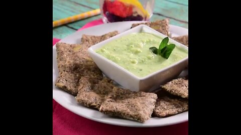 Chia Biscuits with Vegan Avocado Dip