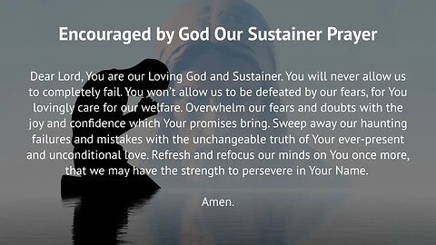 Encouraged by God Our Sustainer Prayer (Prayer for Perseverance)