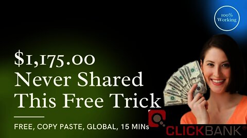 [Never Shared $1,175 00 Trick] Make Huge Commissions With Your Affiliate Link For FREE, CLICKBANK