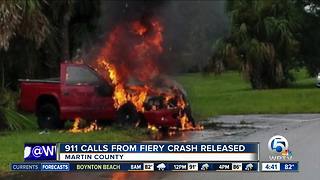 911 calls released after Martin County driver rescued from fiery crash