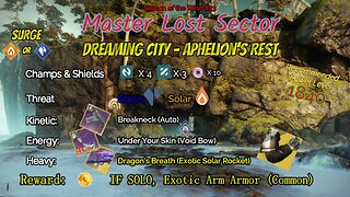 Destiny 2 Master Lost Sector: Dreaming City - Aphelion's Rest on my Arc Titan 4-30-24