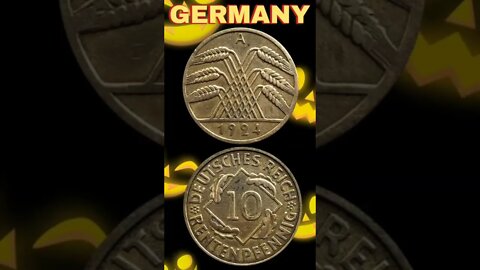 Germany 10 Rentenpfennig 1924.#shorts #coinnotesz