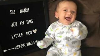 Baby kan ikke holde op med at grine ved at høre tilfældige ord