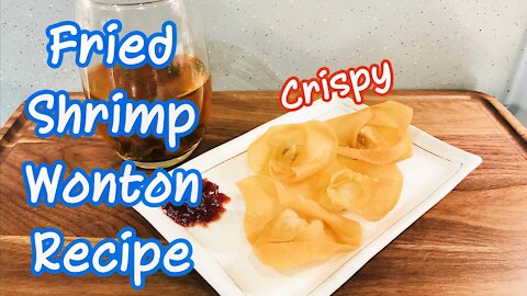 Fried Shrimp Wonton Recipe | How to make crispy wonton at home | Fried Chinese Dumplings