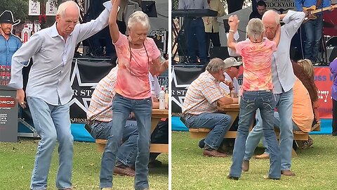 This elderly couple dancing are relationship goals
