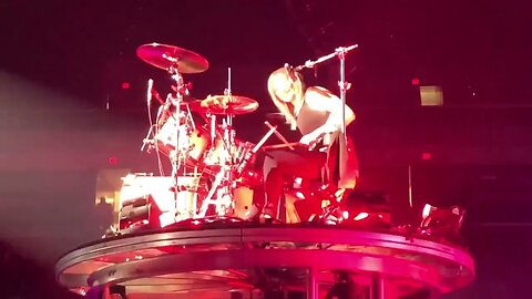 Skillet Live Concert Winterjam 2021 Rise Up with Jen Playing Drums on Rising up Spinning Platform
