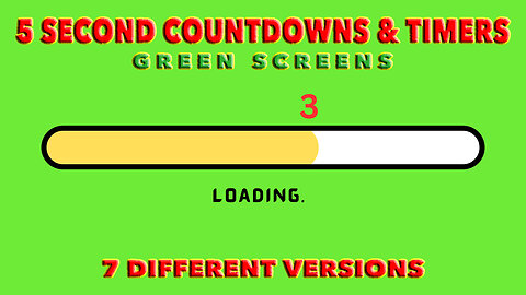 5 Second Countdowns & Timers Green Screens - 4K