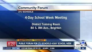 27J Schools hosting community meeting tonight on 4-day school week proposal
