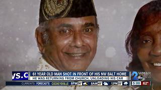 61-year-old shot after getting home from church