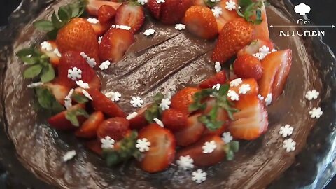 No bake No oven chocolate strawberry cake dessert