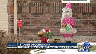 A Highlands Ranch family's Christmas decorations were destroyed for a third year