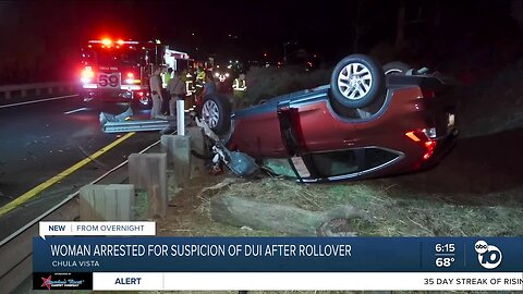 Woman arrested on suspicion of DUI after Chula Vista crash