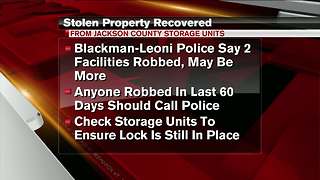 Property stolen from storage units recovered