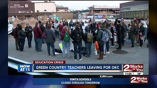 Hundreds of local teachers bused to OKC on day three of walkout