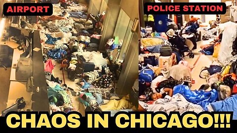Viral Video From Chicago Shows Migrants Sleeping in Police Stations And Airport Floor