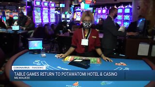 Live table games return to Potawatomi Hotel & Casino
