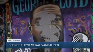George Floyd mural near Holton and North in Milwaukee vandalized